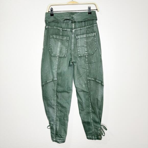 Ulla Johnson Kingston Army Green High Rise Pegged Crop Jeans size 2 - Picture 5 of 13